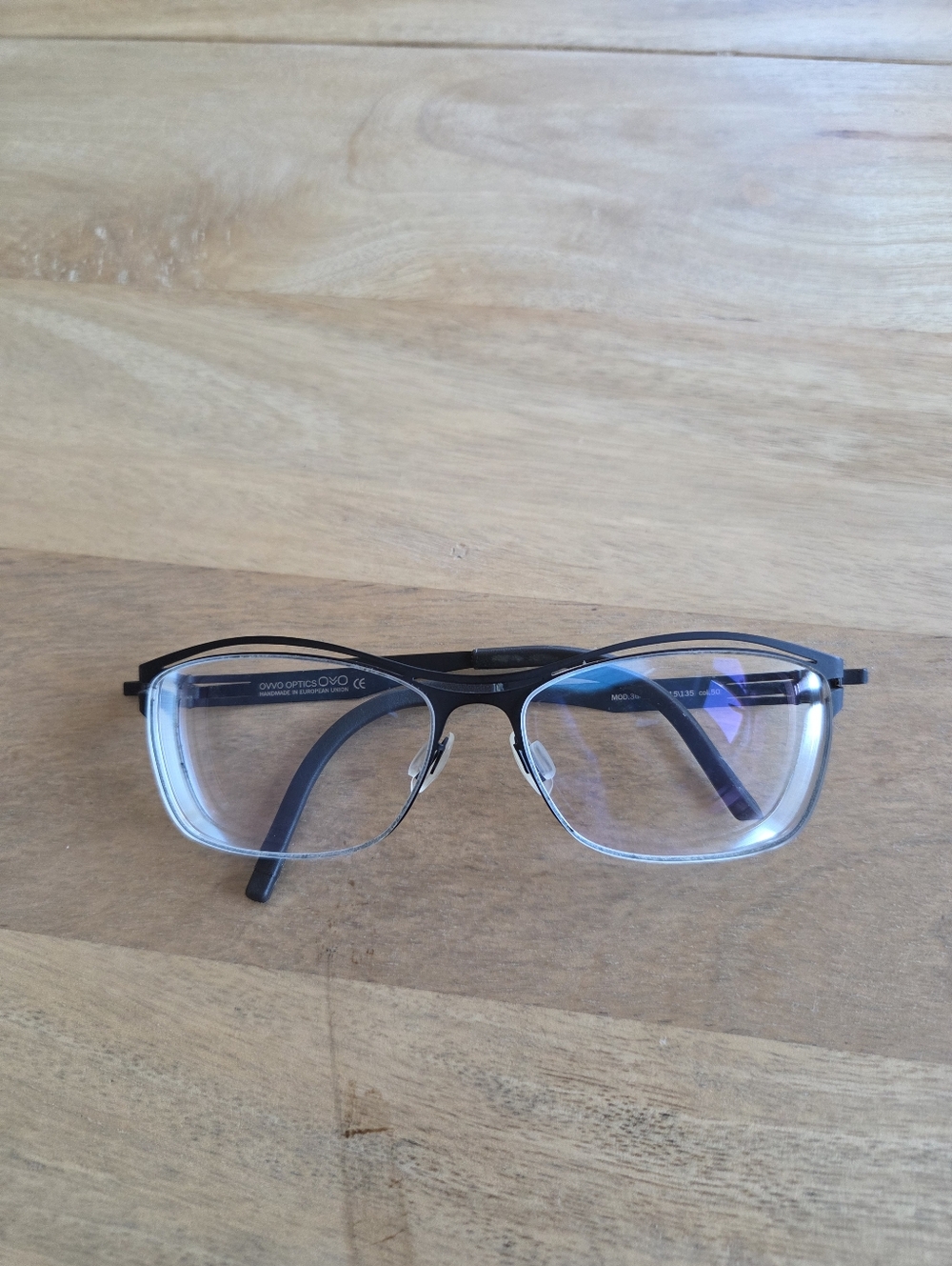 OVVO Optics Titanium Semi-Rimless Matte Black Glasses Frames